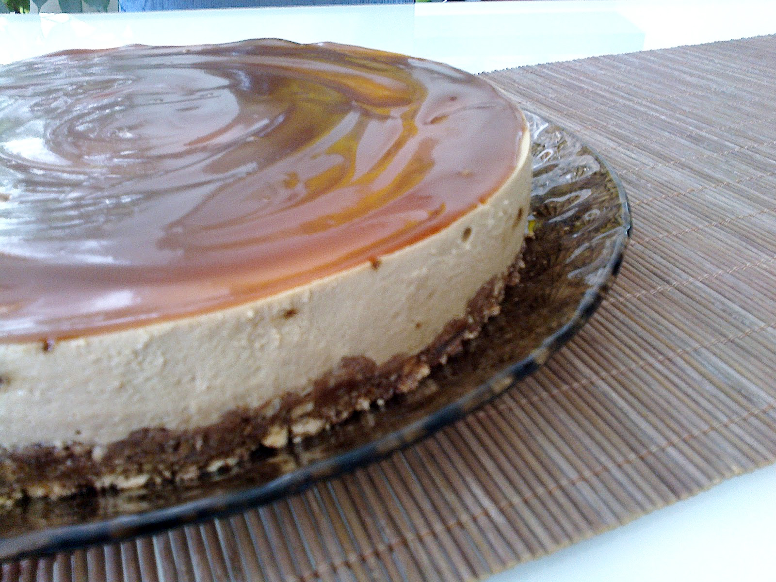 Cheesecake de café e caramelo