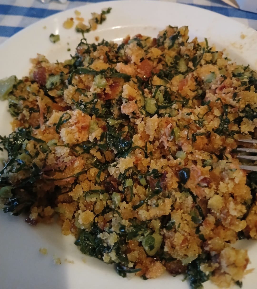 Migas de Alheira de Caça com Broa e Couve