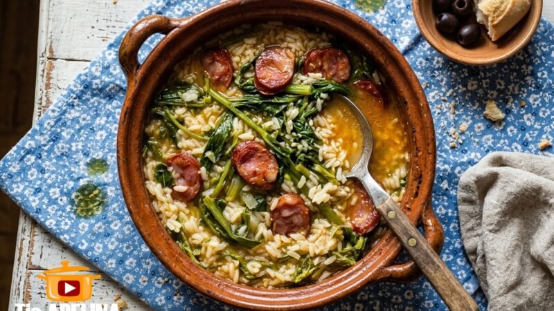 Arroz de grelos com chouriço