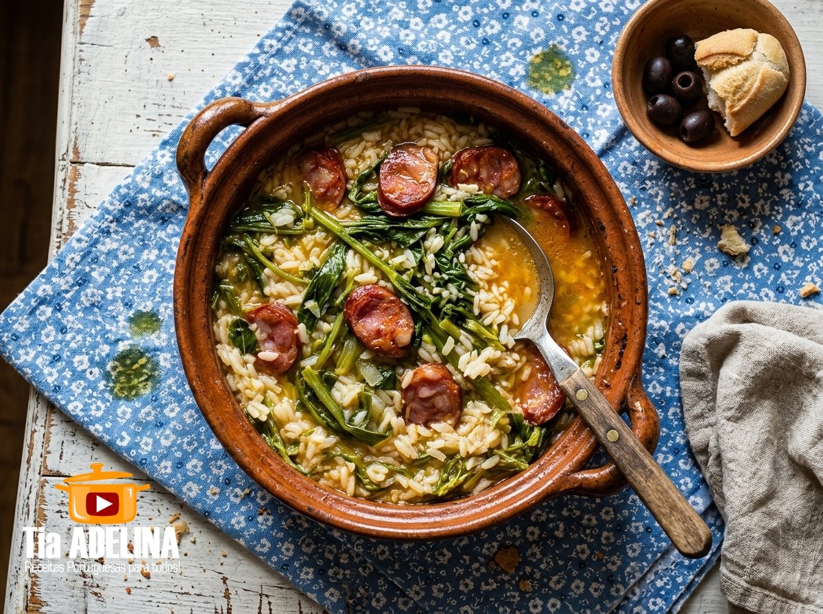 Arroz de grelos com chouriço