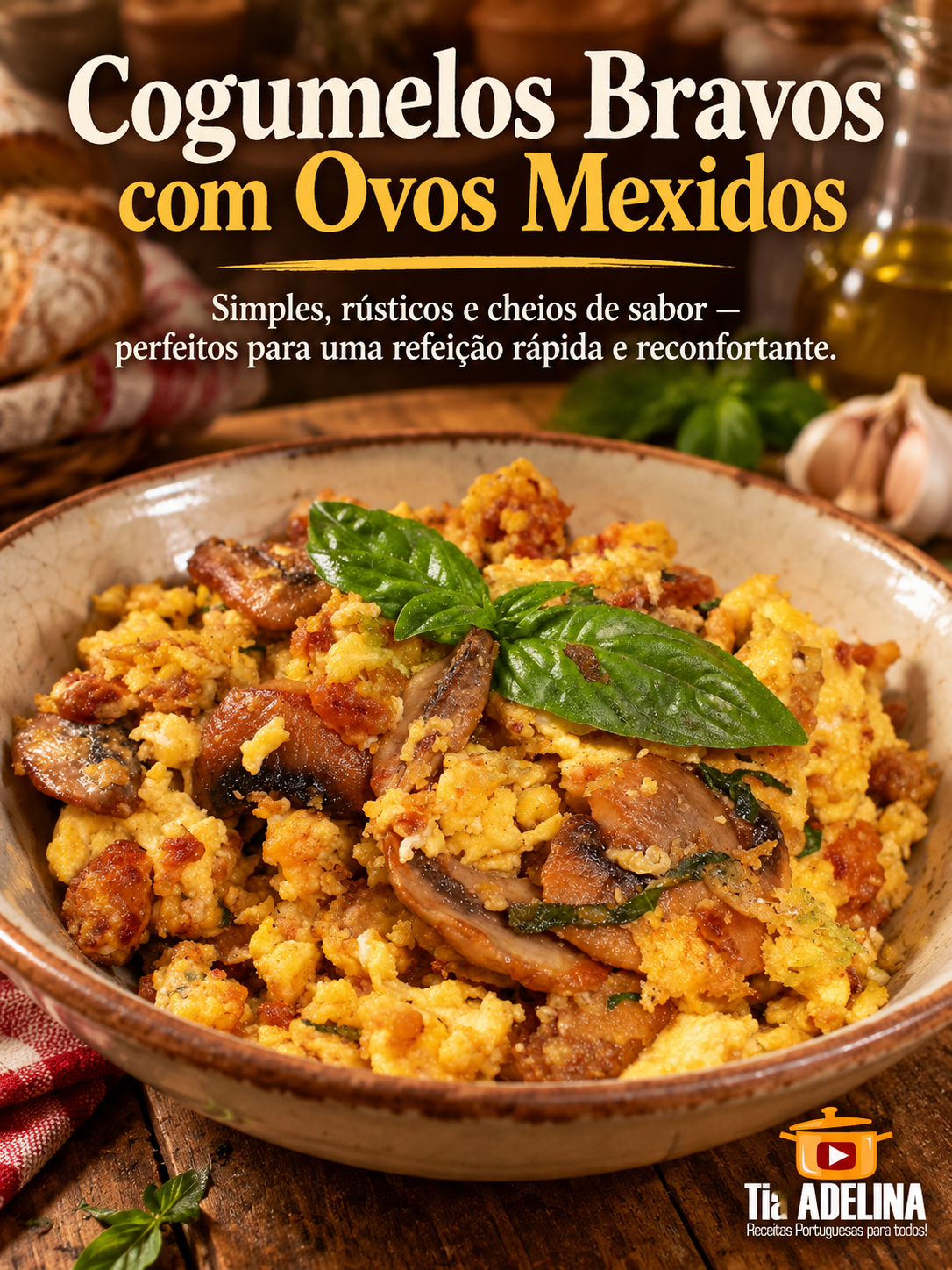 Cogumelos Bravos com Ovos Mexidos