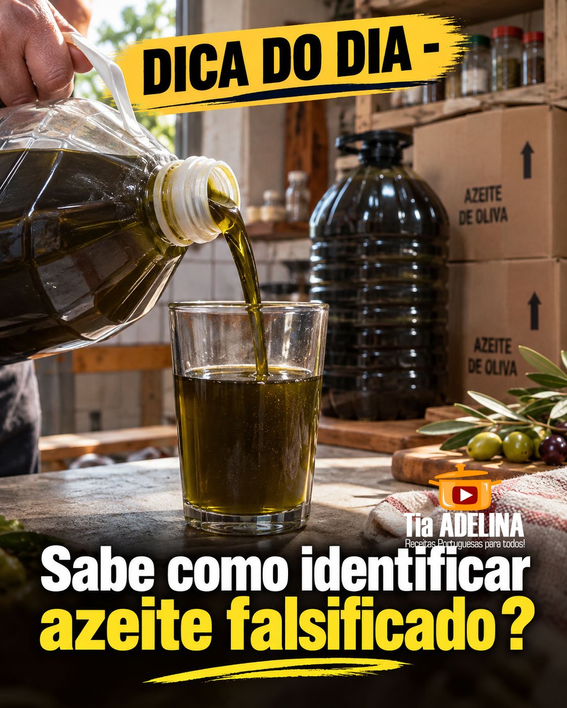 Sabe como identificar azeite falsificado