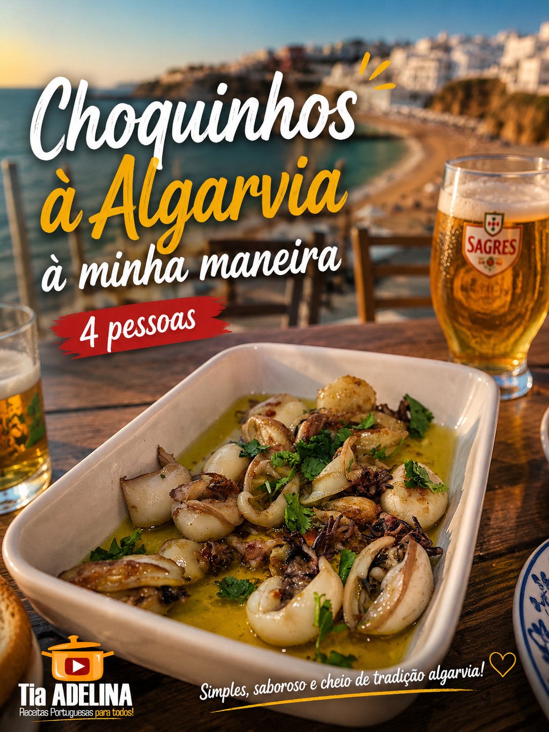 Choquinhos á Algarvia á minha maneira 4 pessoas