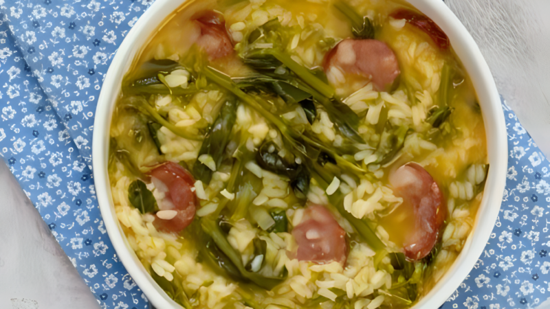 Arroz de grelos com chouriço