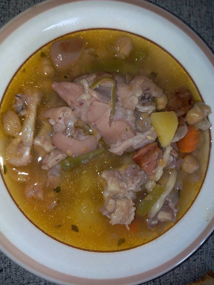 Guisadinho de Chispe com Grão e Feijão Verde