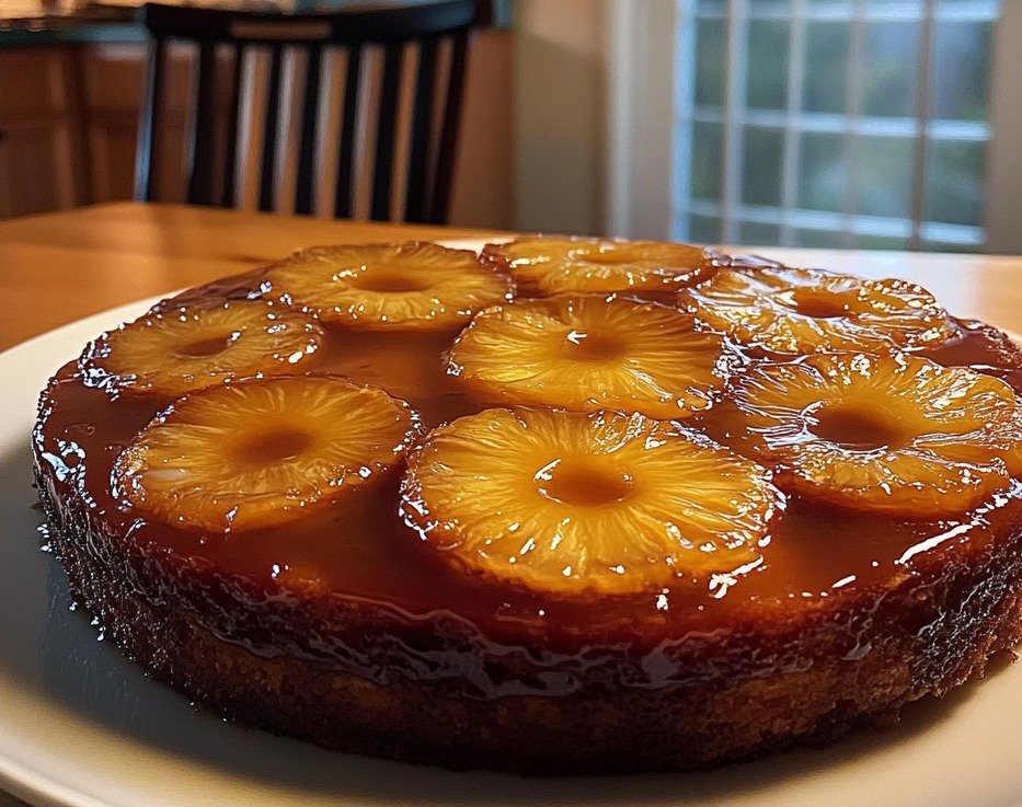 Bolo de Abacaxi com Calda de Laranja e Canela 