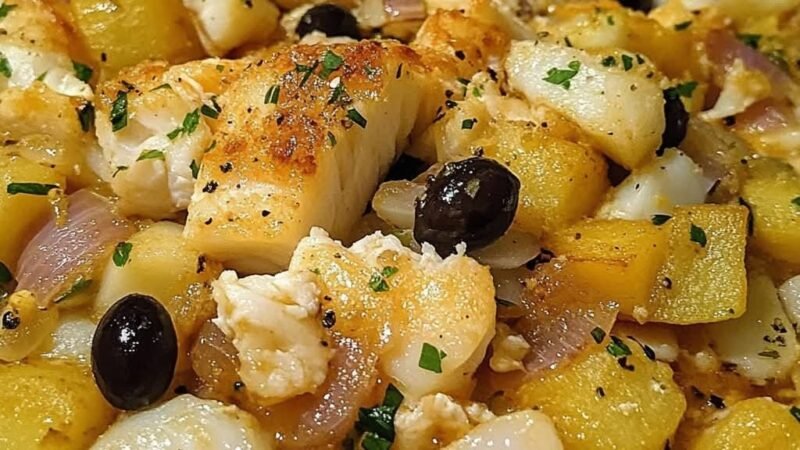 Bacalhau à Brás com Batatas e Azeitonas