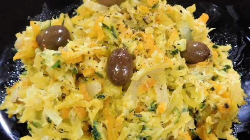 Bacalhau com legumes à Brás