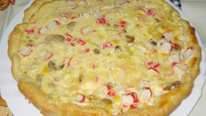 Quiche de delicias do mar