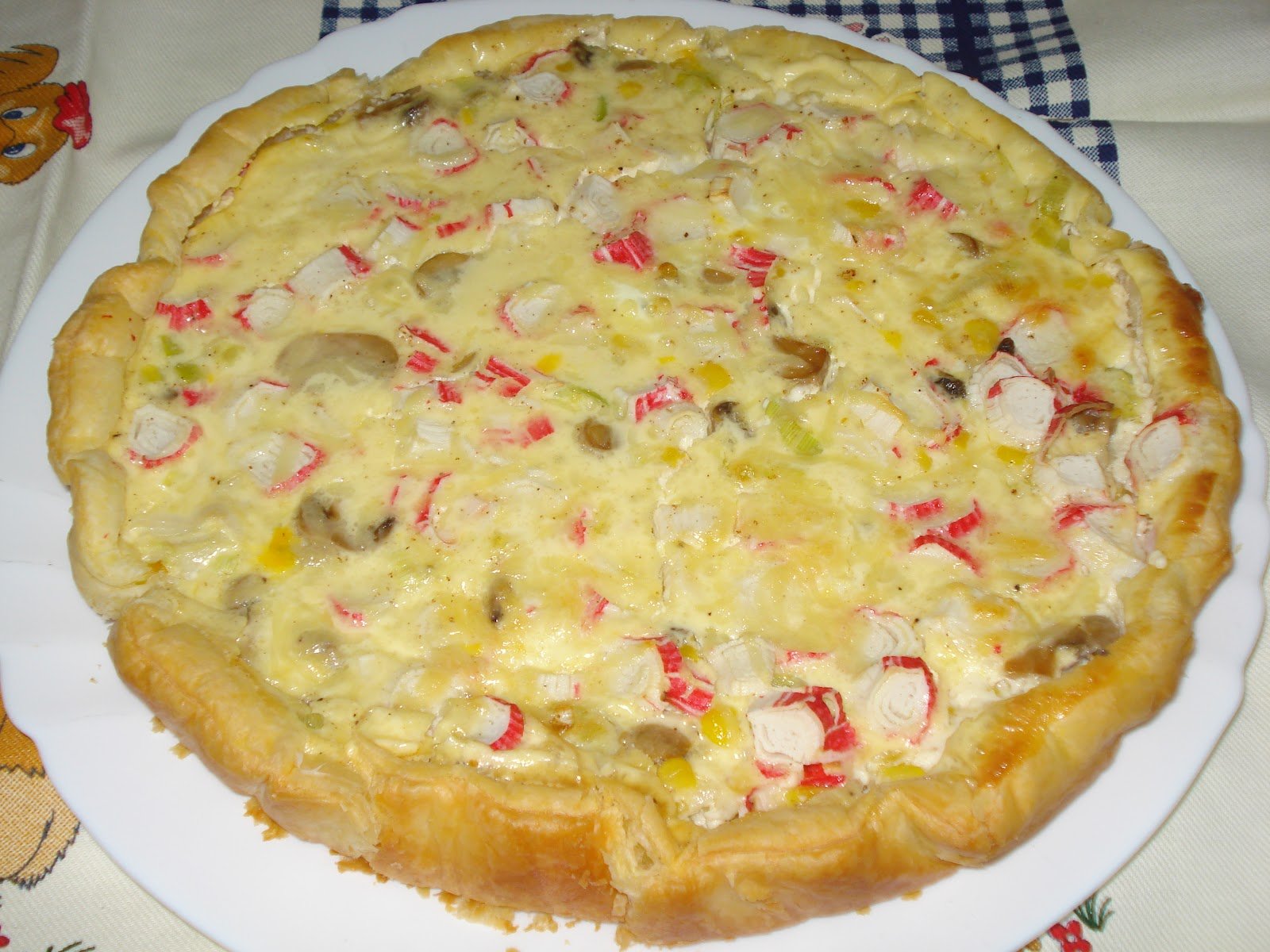 Quiche de delicias do mar