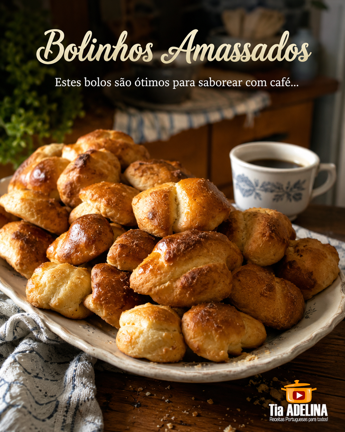 Bolinhos Amassados. Estes bolos são ótimos para saborear com café…