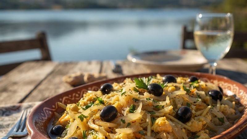 Bacalhau com legumes à Brás