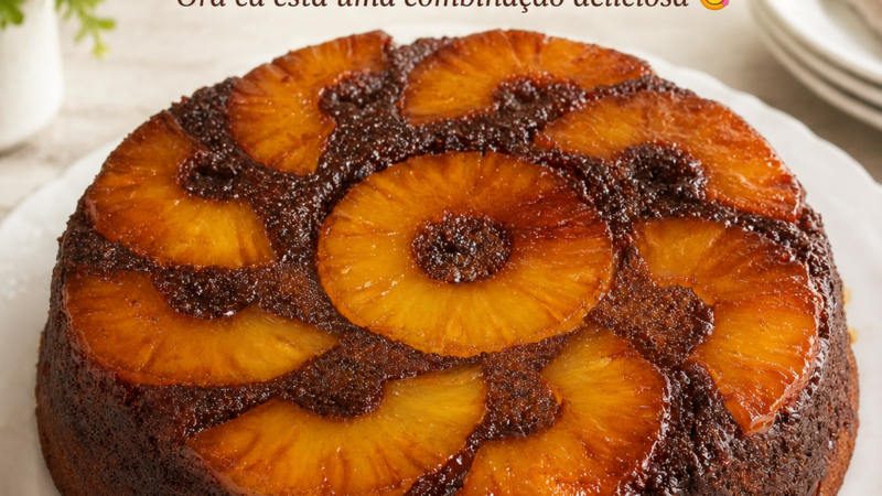Bolo de Chocolate e Ananás