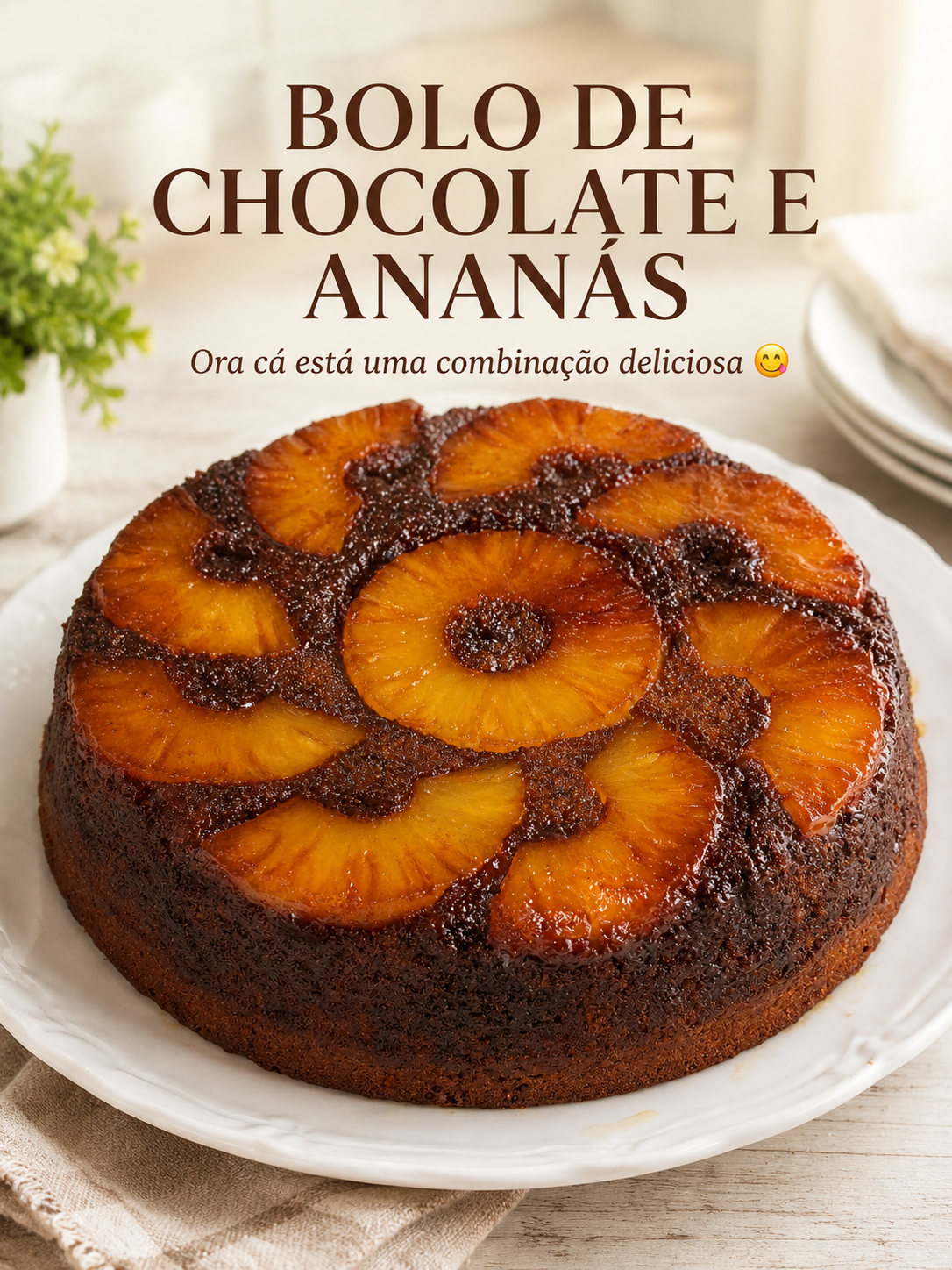 Bolo de Chocolate e Ananás