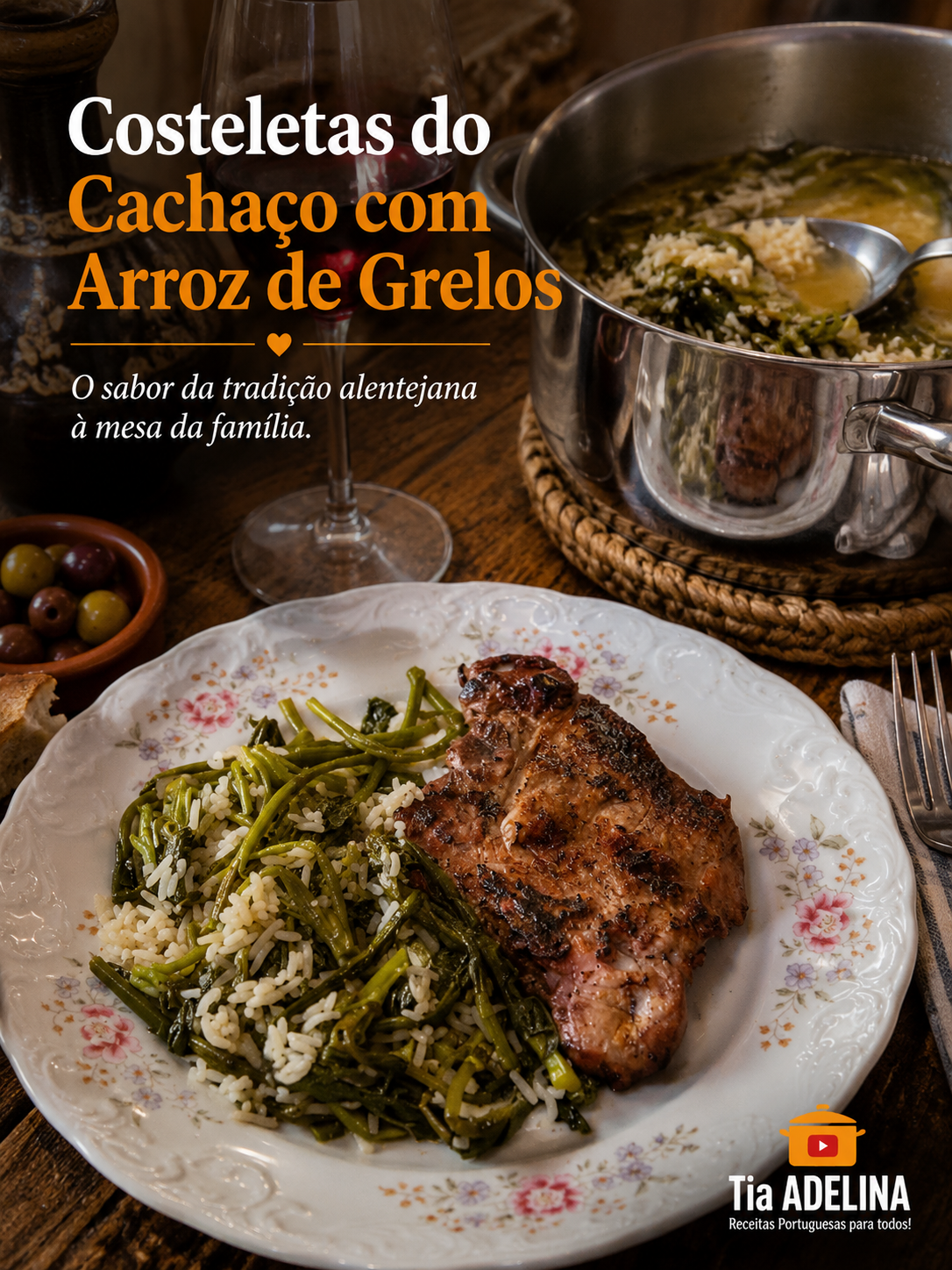Costeletas do Cachaço com Arroz de Grelos