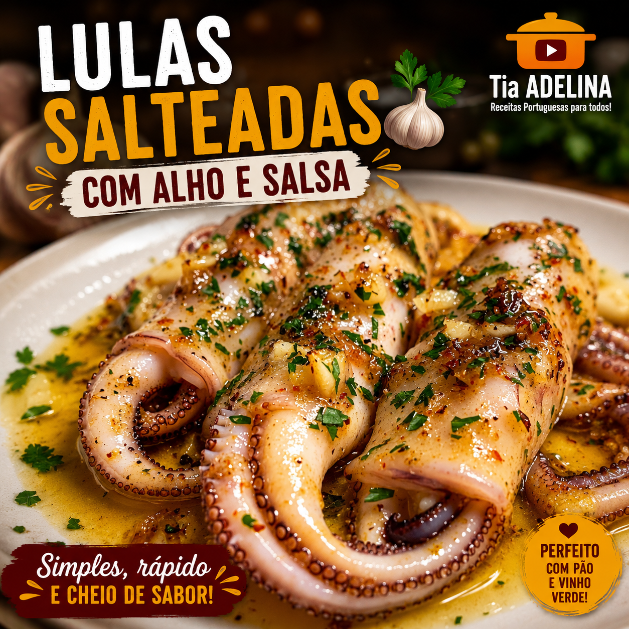 Lulas Salteadas com Alho e Salsa 