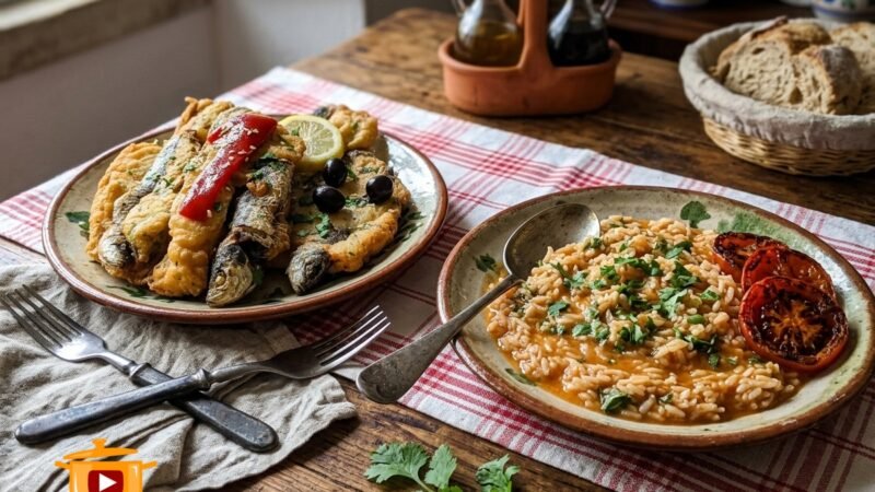Pataniscas de Sardinha com Arroz Malandrinho