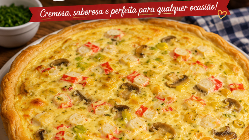 Quiche de delicias do mar