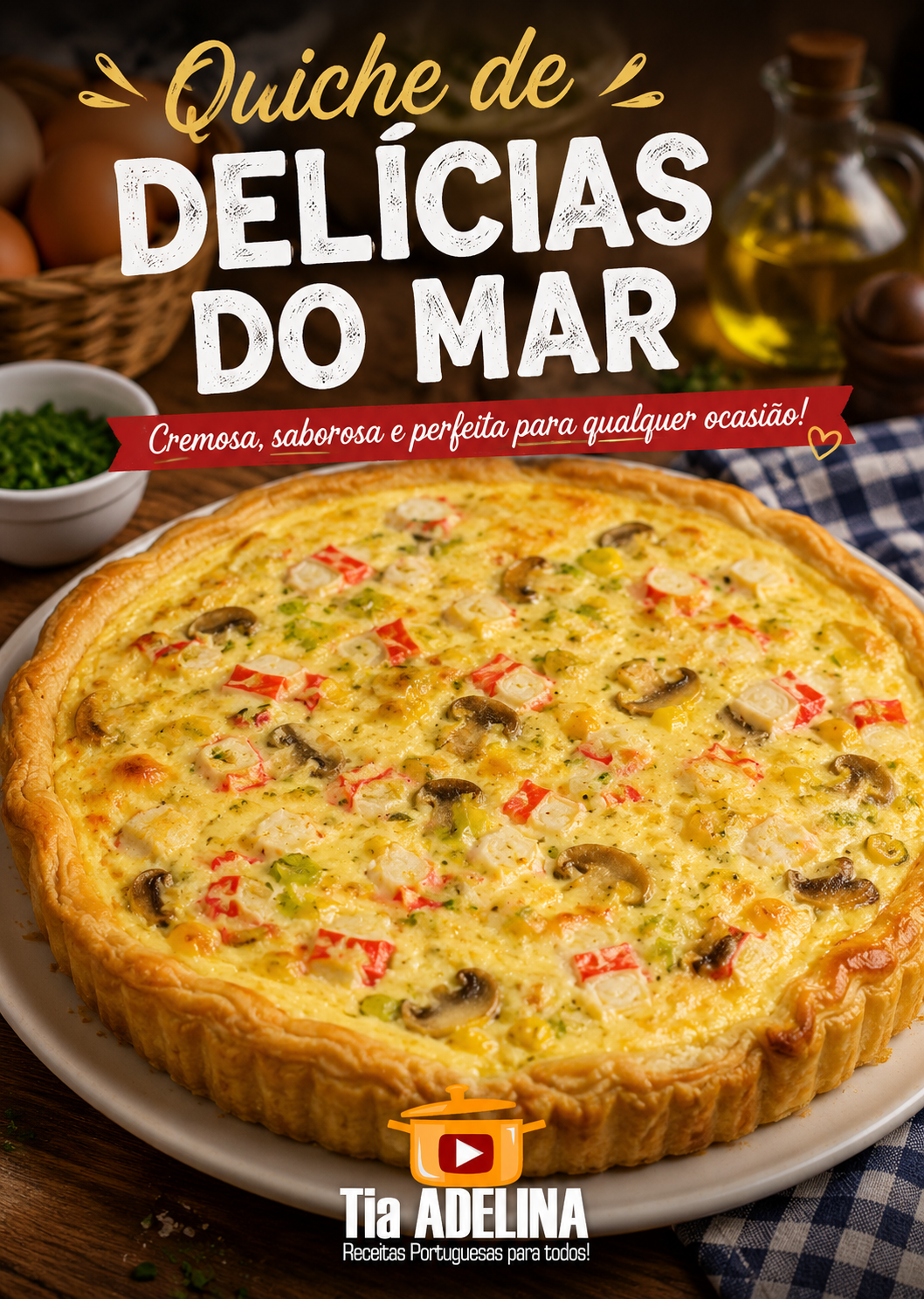Quiche de delicias do mar