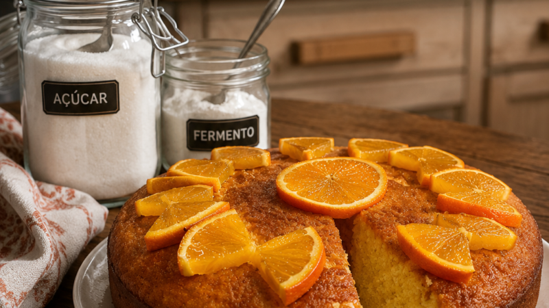 Bolo de laranja com 20 colheres