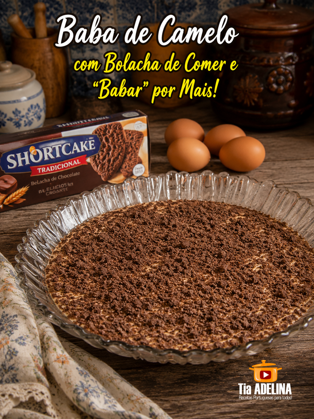 Baba de camelo com bolacha de comer e “babar” por mais!