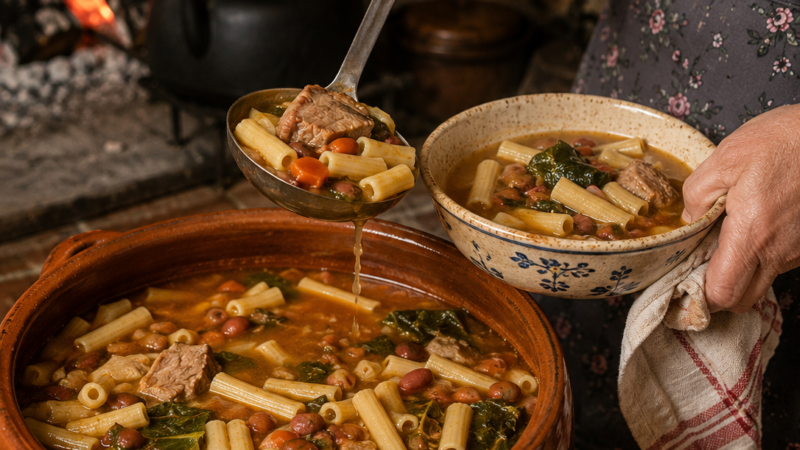 Sopa de Feijão com Massa e Carne de Porco – Uma sopa bem Portuguesa
