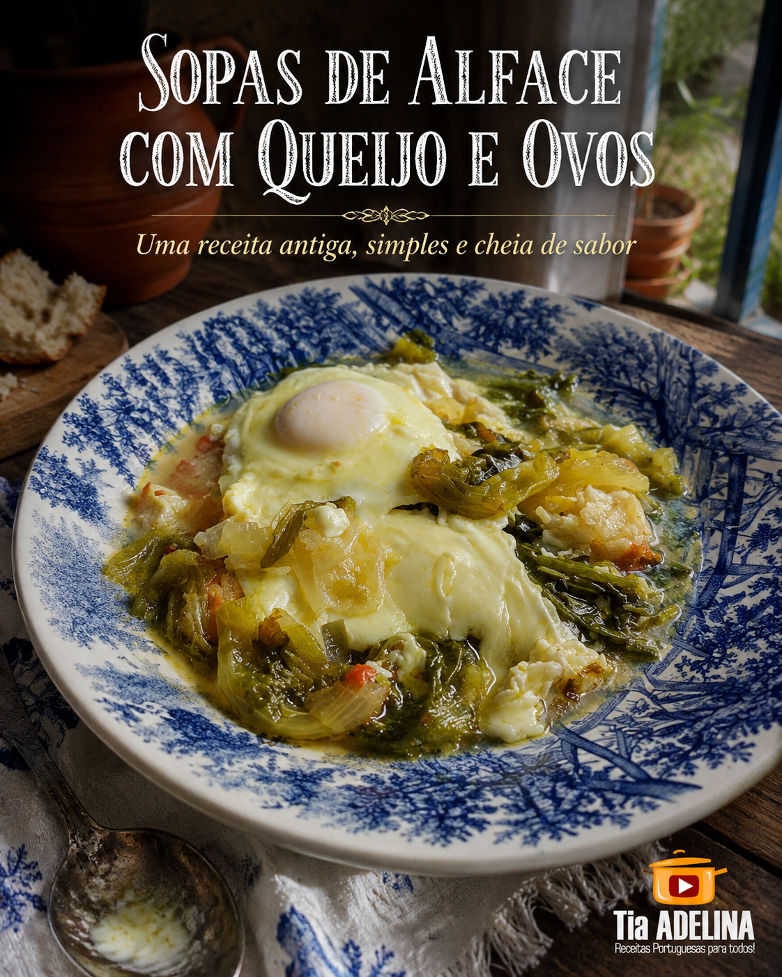 SOPAS DE ALFACE COM QUEIJO E OVOS