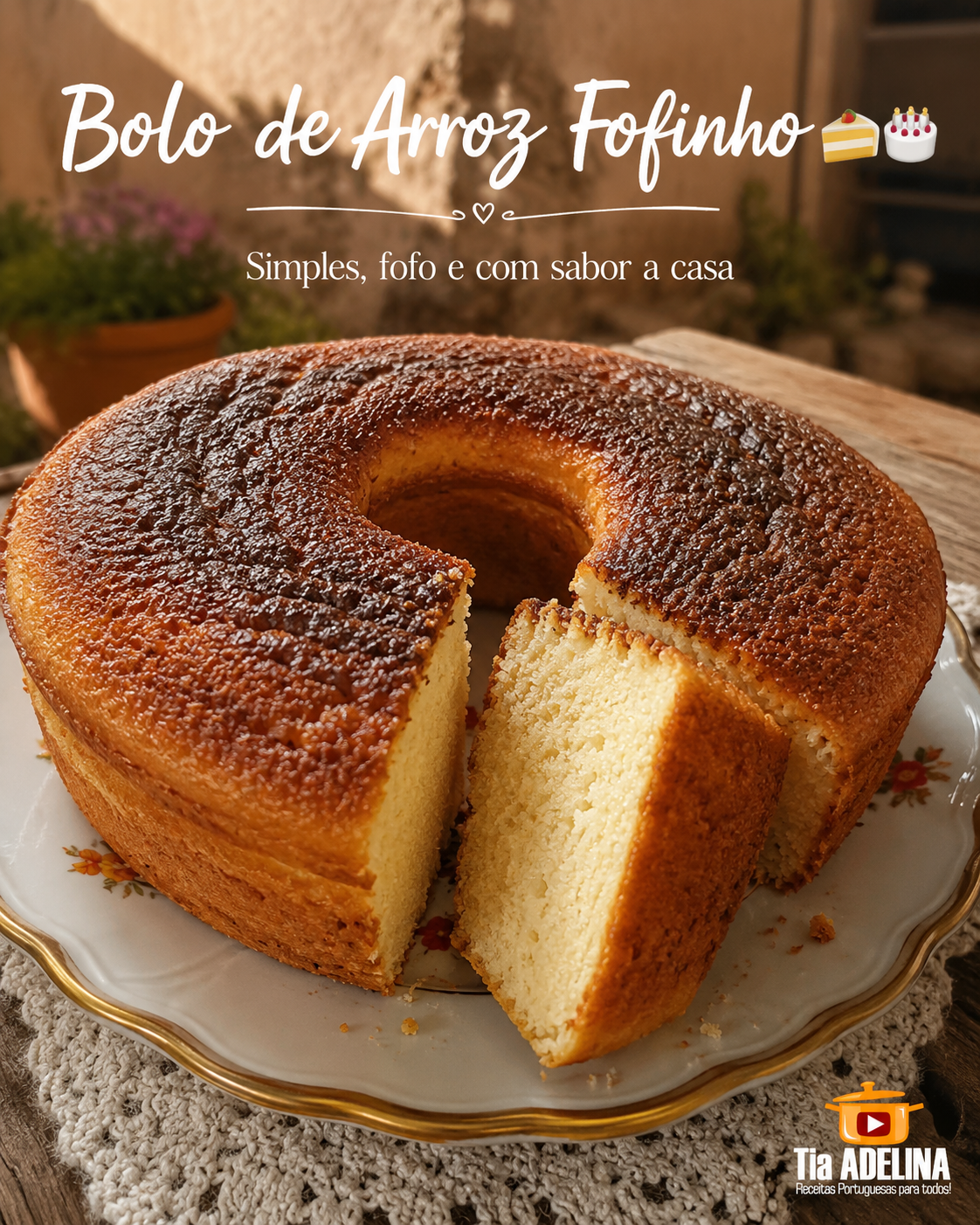 Bolo de arroz fofinho
