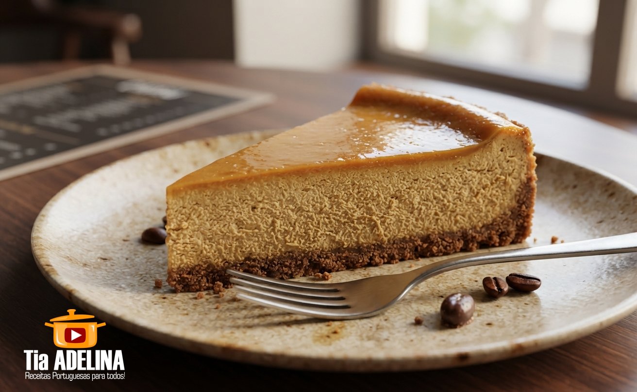 Cheesecake de café que é uma delícia