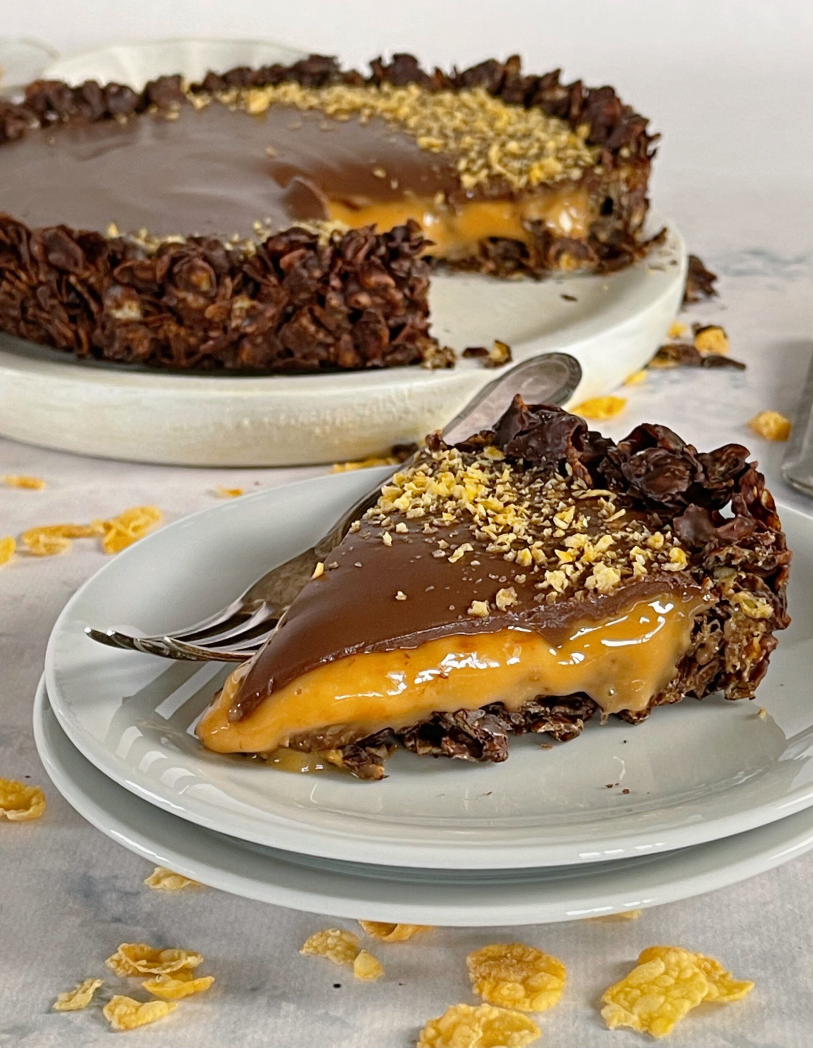Tarte de chocolate e caramelo só com 3