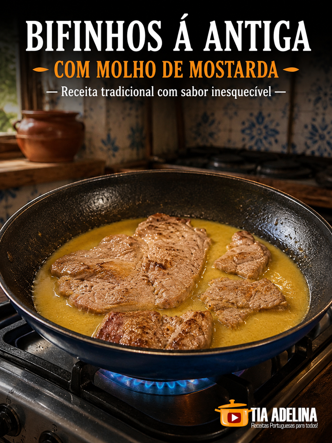 BIFINHOS Á ANTIGA COM MOLHO DE MOSTARDA