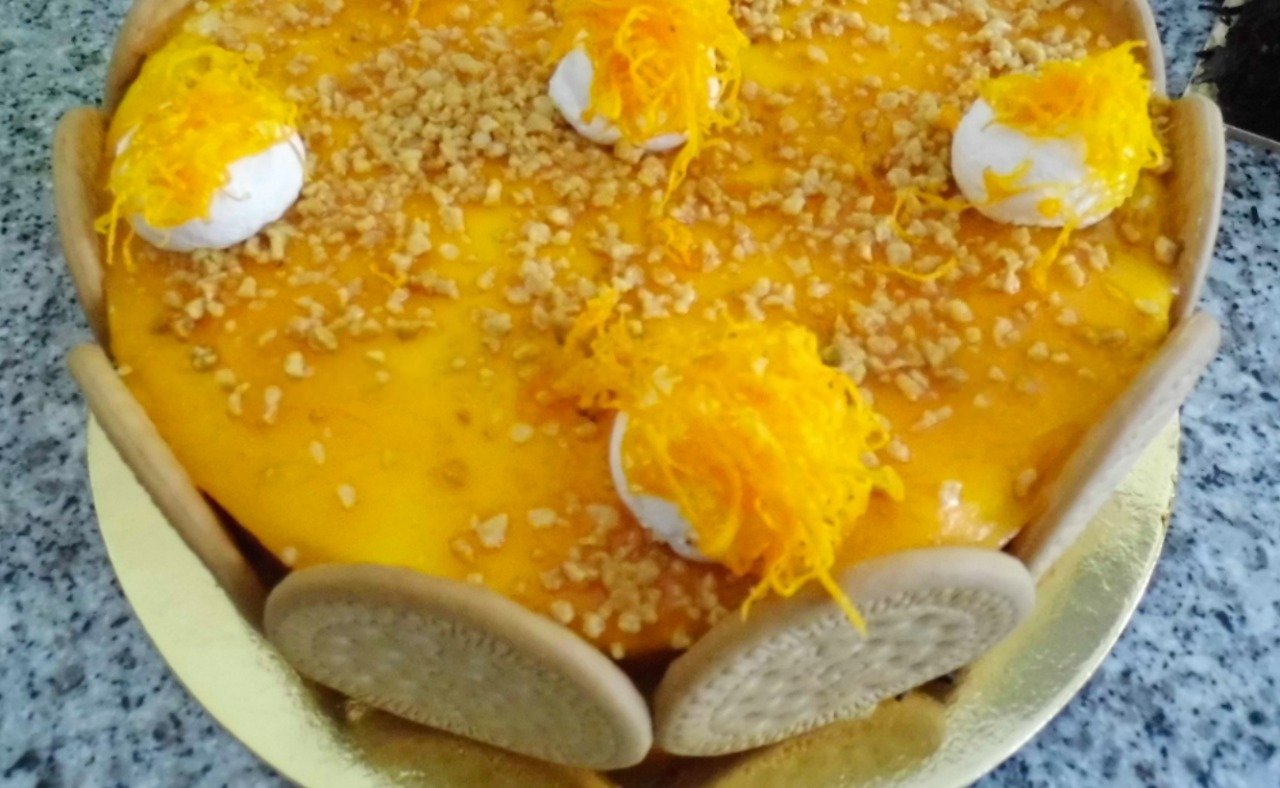 Bolo de Bolacha Maria com Creme de Ovos