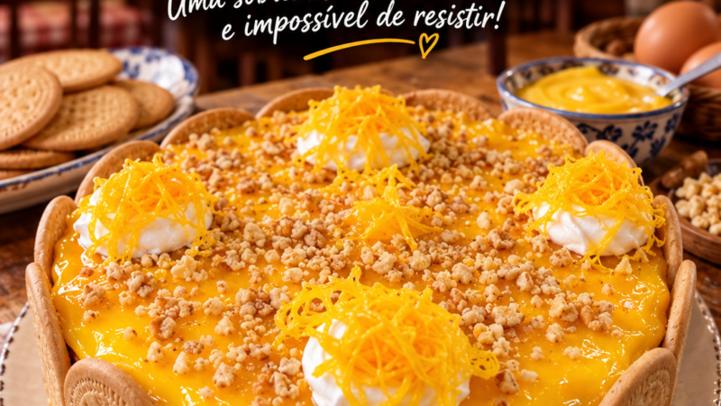 Bolo de Bolacha Maria com Creme de Ovos