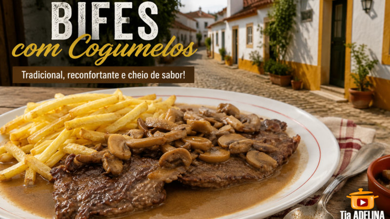 Bifes com cogumelos