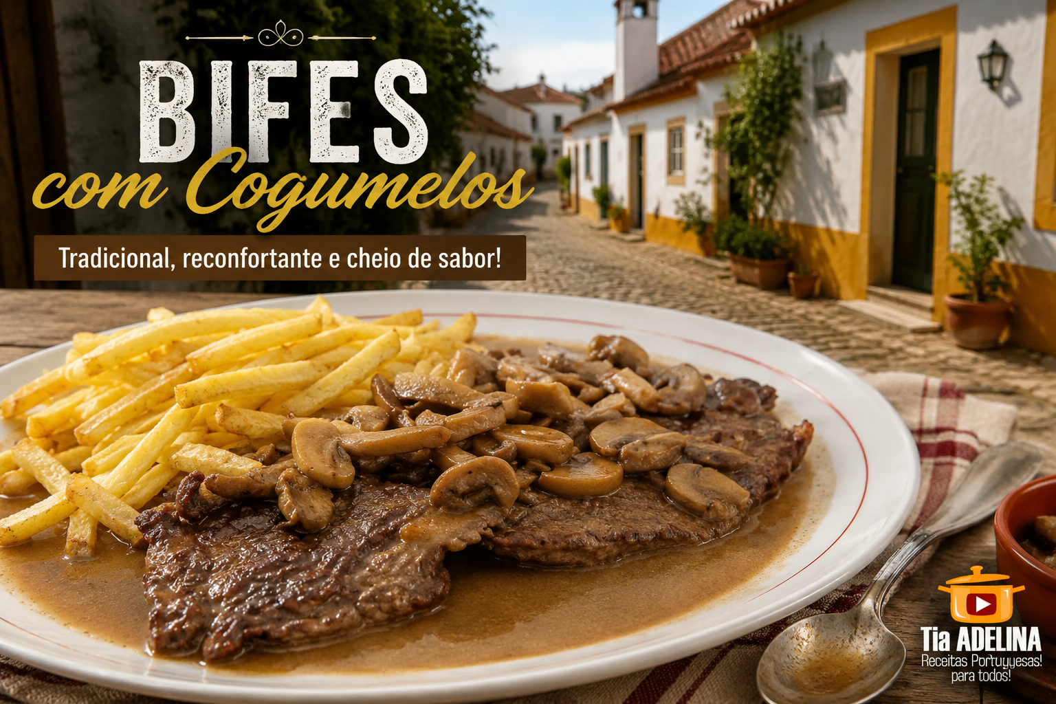 Bifes com cogumelos