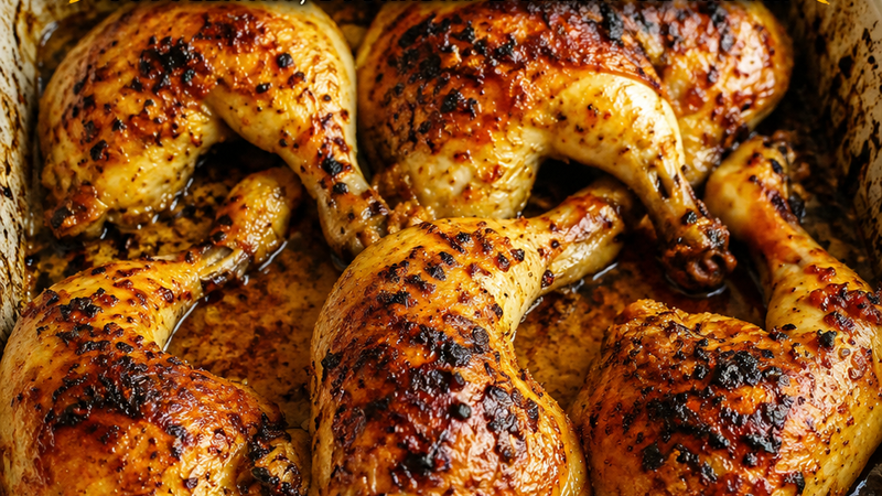 Coxas de frango assadas com chouriço