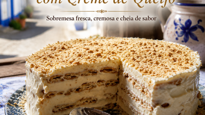 Bolo de Bolacha com Creme de Queijo