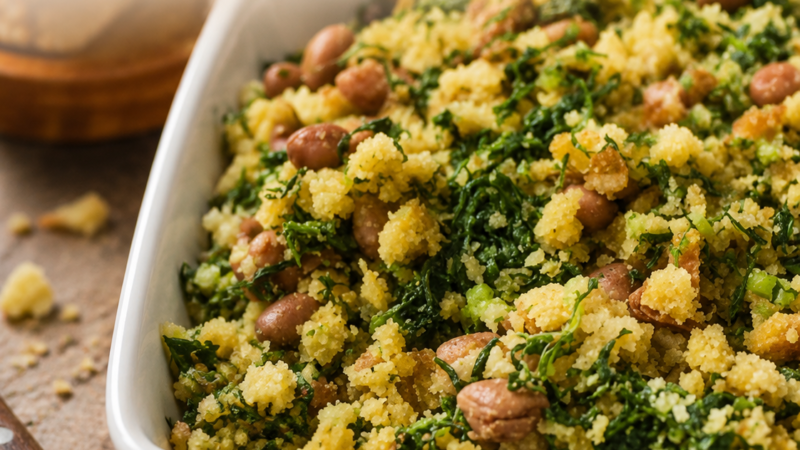 Migas com Broa e Feijão