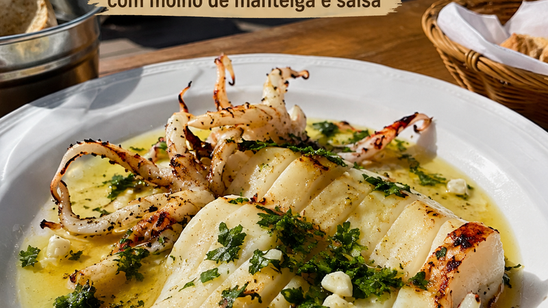 Choco Grelhado da Costa da Caparica com Molho de Manteiga e Salsa