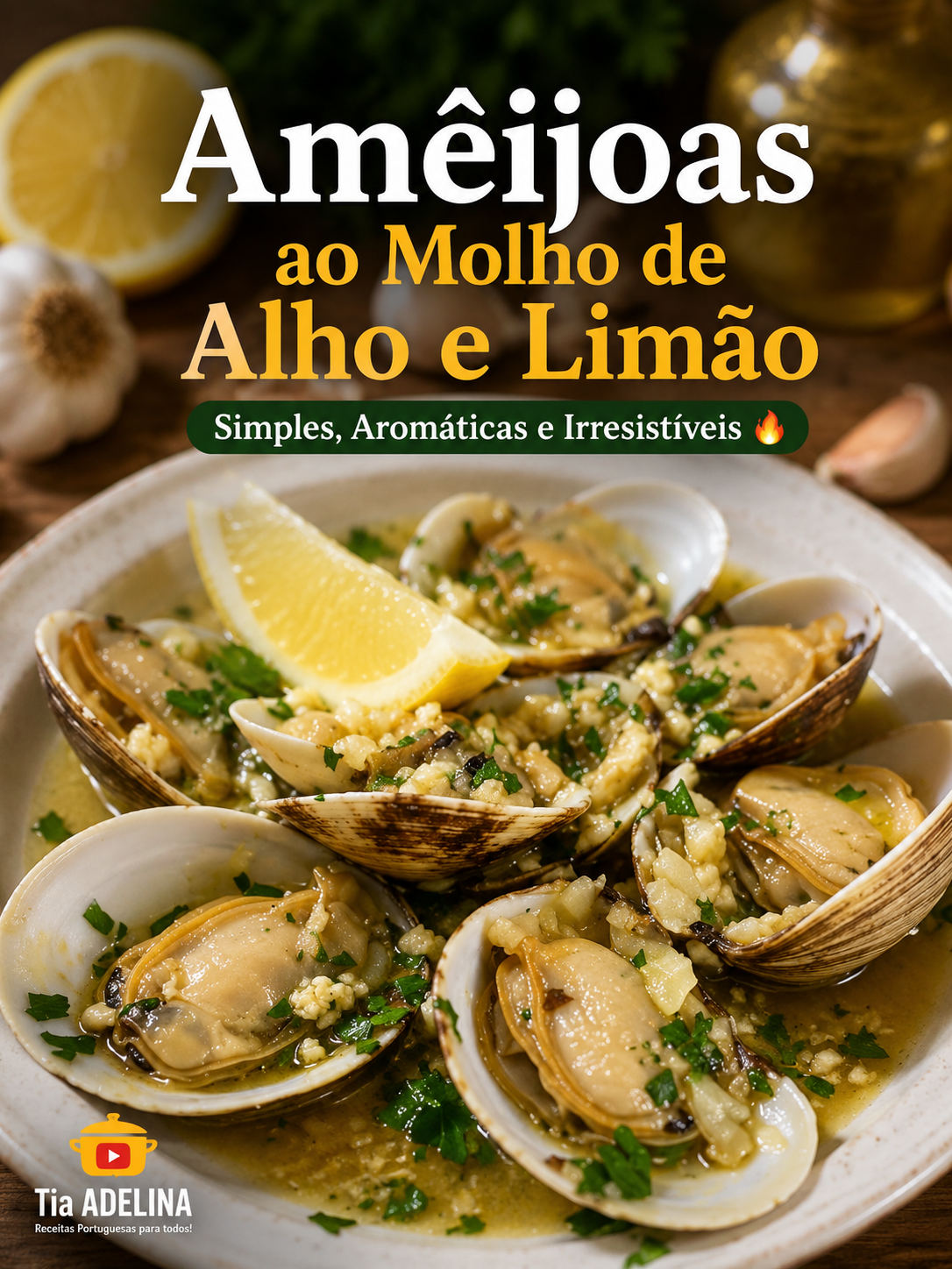 Amêijoas ao Molho de Alho e Limão