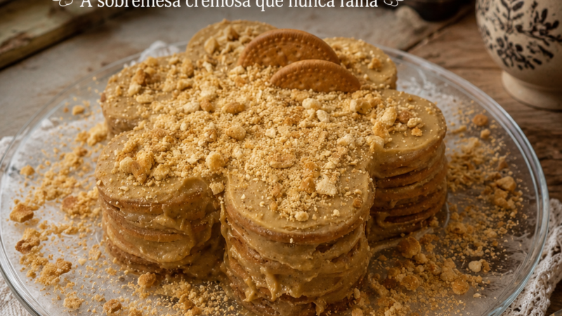 Receita de Bolo de Bolacha com Creme de Café