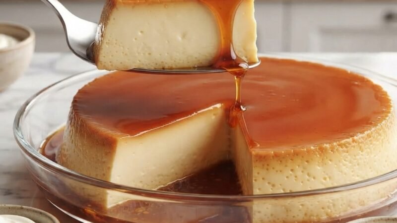 Pudim de leite condensado e natas