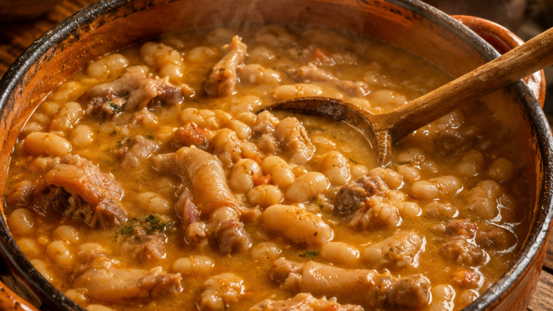 Receita de Pézinhos de porco com feijão branco