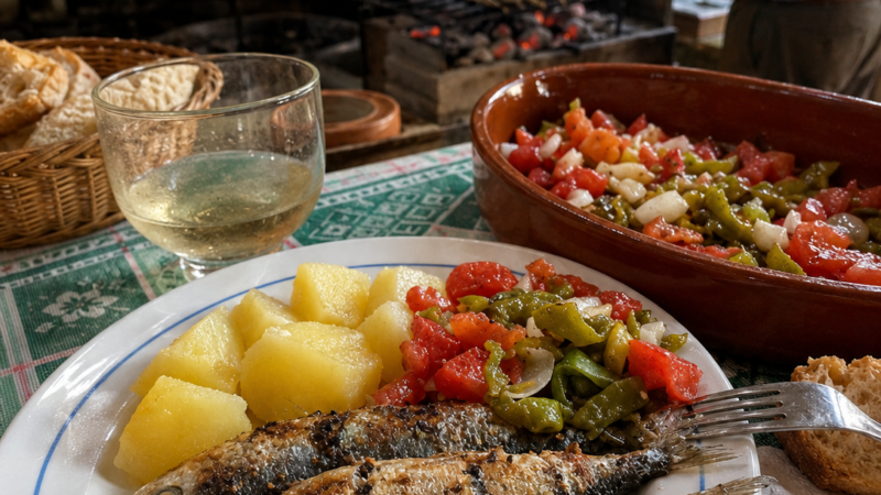 Sardinhada com Salada de Pimentos