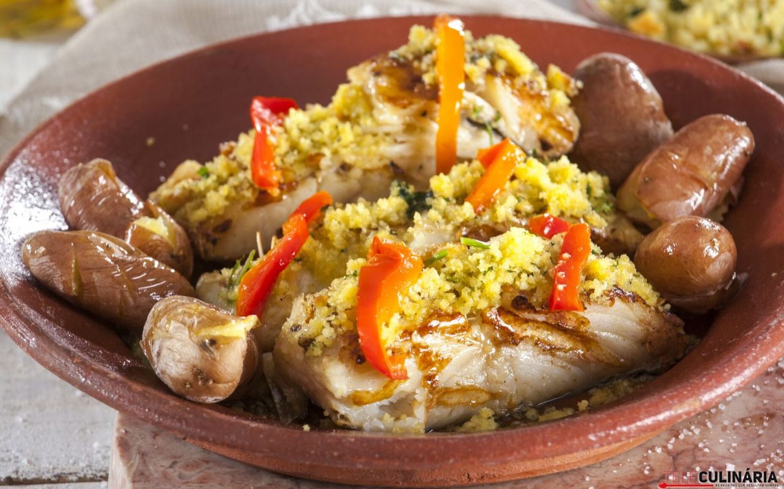 Bacalhau grelhado com broa
