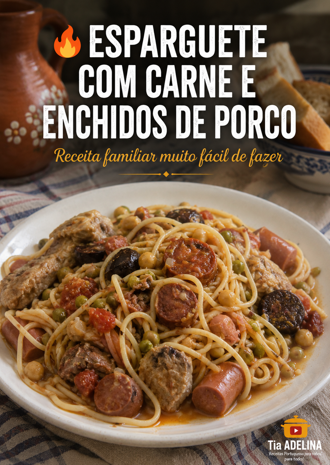 ESPARGUETE COM CARNE E ENCHIDOS DE PORCO