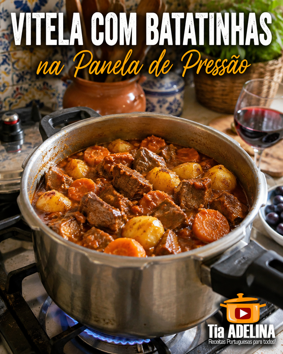 VITELA COM BATATINHAS NA PANELA DE PRESSÃO