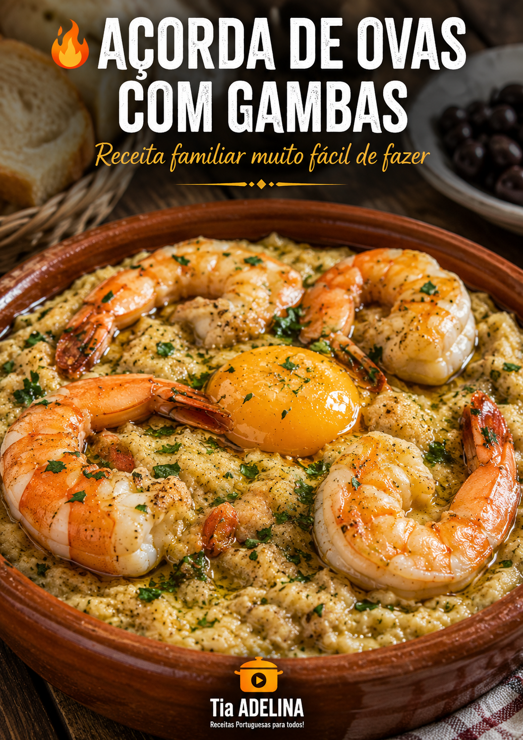 Açorda de Ovas com Gambas