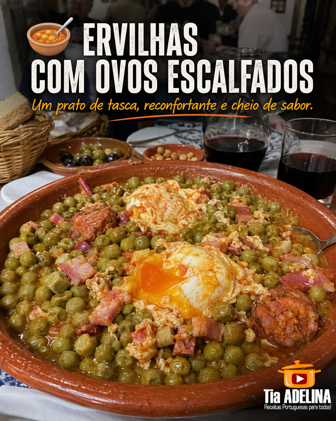 ERVILHAS COM OVOS ESCALFADOS