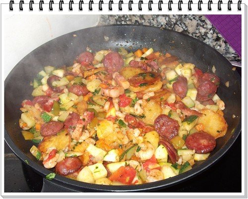 Fritada de batata com chouriço